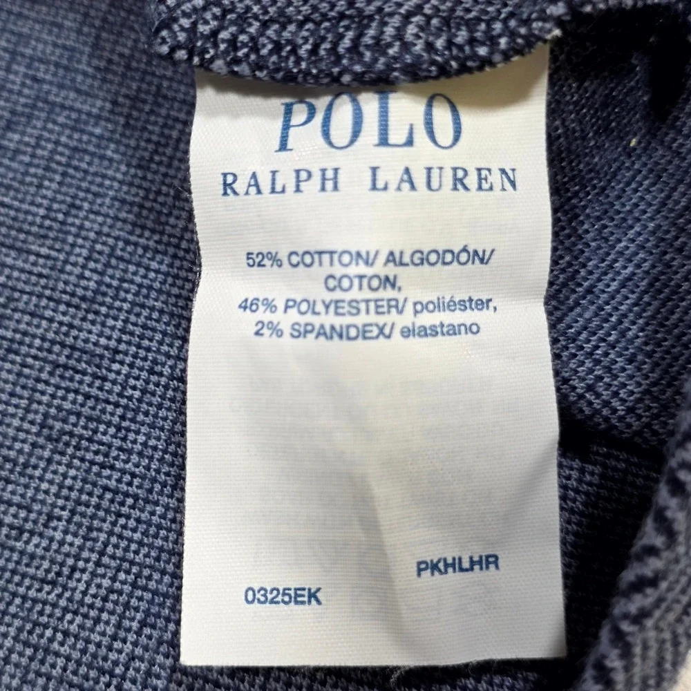 Polo Ralph Lauren Henley Shirt Men XL Blue Herringbone Sleepwear Long Sleeve Tee